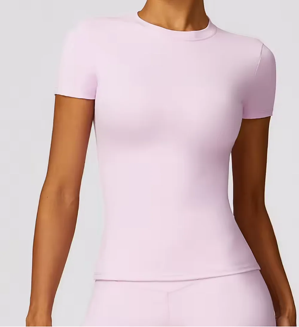 

LOGO Sports top, open-back yoga top, fitness short-sleeve top, athletic T-shirt, tops, activewear, running sportswear