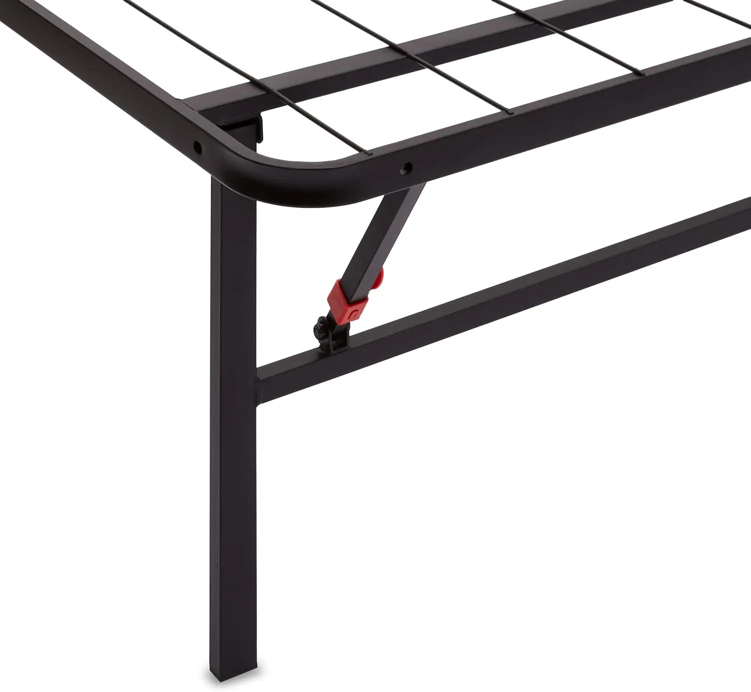 Frame with Storage, Foldable Metal Platform, Sturdy Steel, No Box Spring Needed, 14-inch High, Tool-Free Setup, Queen Size, Blac