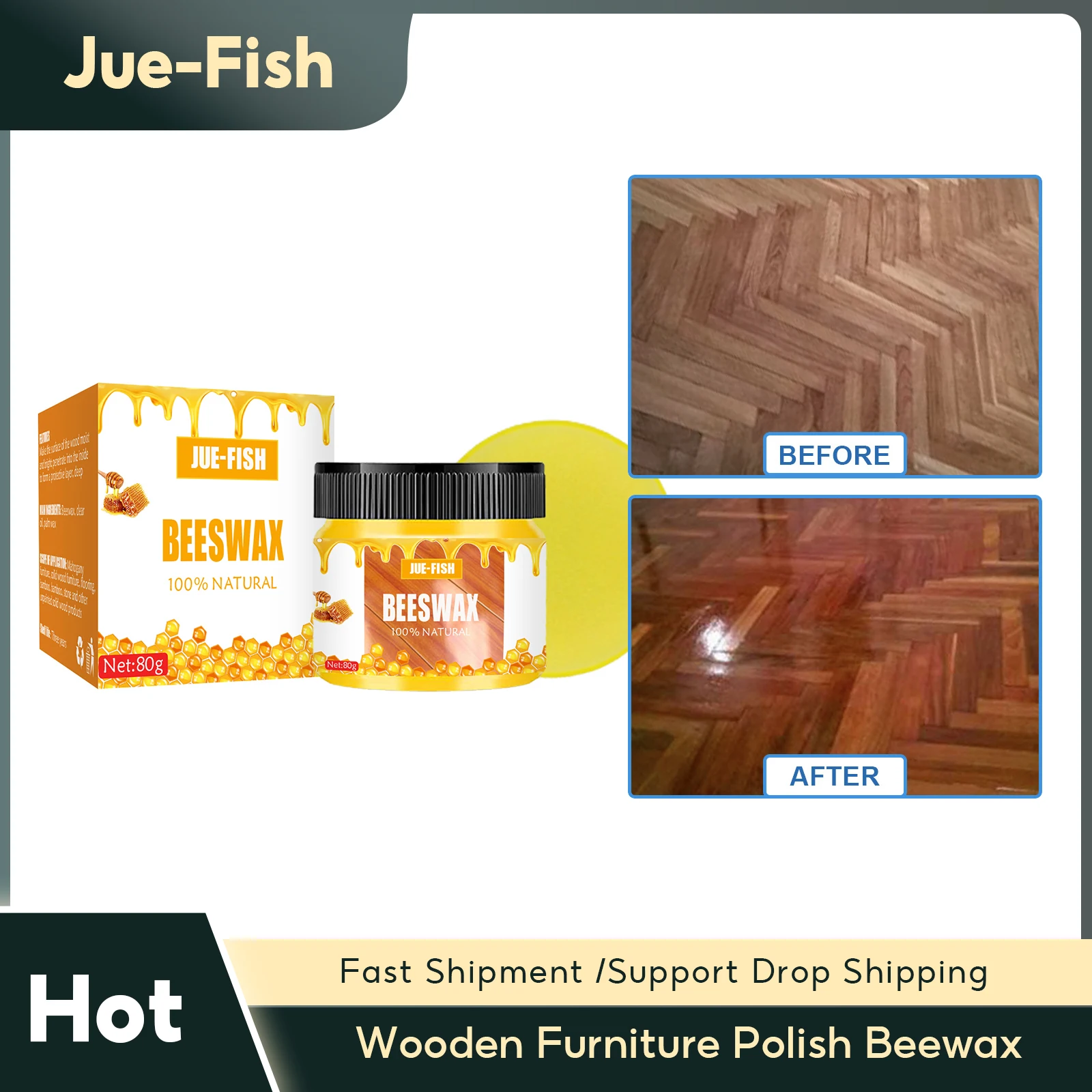 Wood Seasoning Beeswax Household Floor Fast Polishing Wear Resistant Waterproof Wooden Chair Maintenance Furniture Care Beeswax