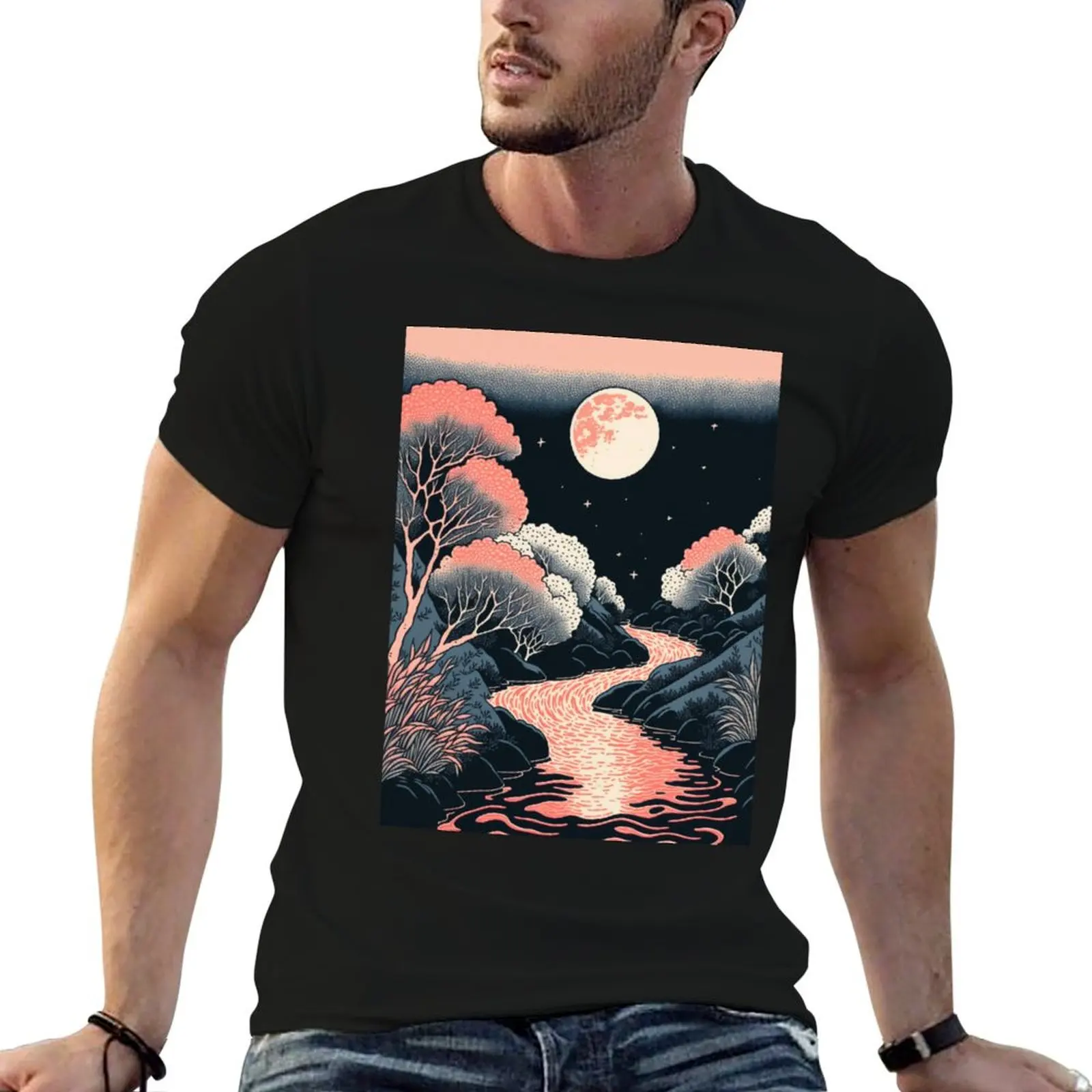 Moon River T-Shirt t shirts for man cotton funny g man t shirts for men anime t shirts for man T-Shirt