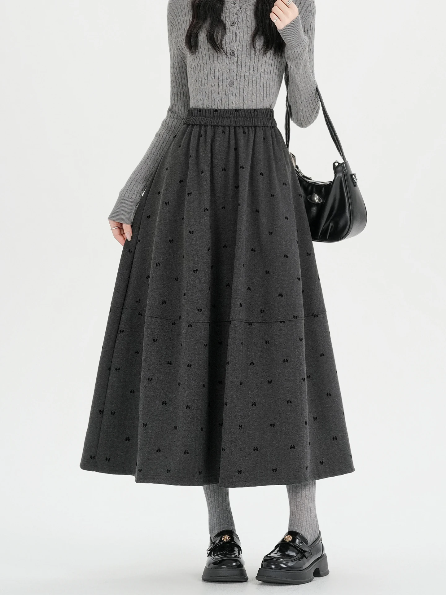 Taille haute Midi a-ligne jupe femmes manteau en laine automne hiver nouveau Sle doux confortable Vintage décontracté taille haute jupe