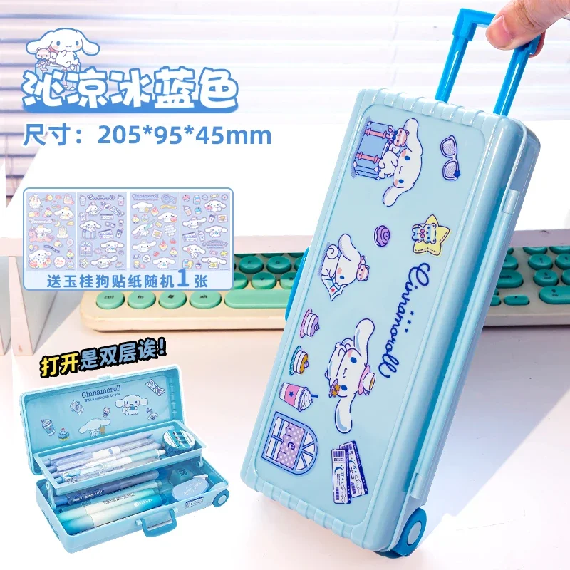 Sanrio Kuromi Grande PVC Pencil Case, Saco de papelaria criativo para crianças, Caixa de bagagem multifuncional, Suprimentos primários essenciais