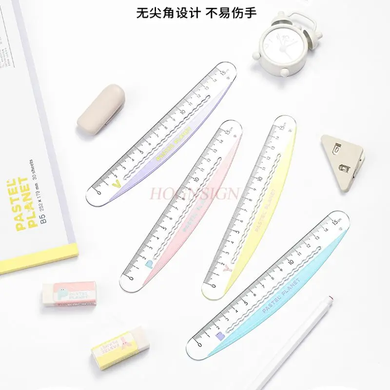 1pcs Simple drawing, multifunctional measuring scale, wave curved ruler