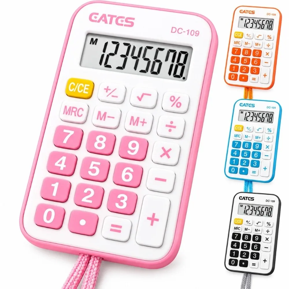 New Compact Mini Calculator Wearable with Lanyard Rope Student Calculator Portable Cute Calculator Office