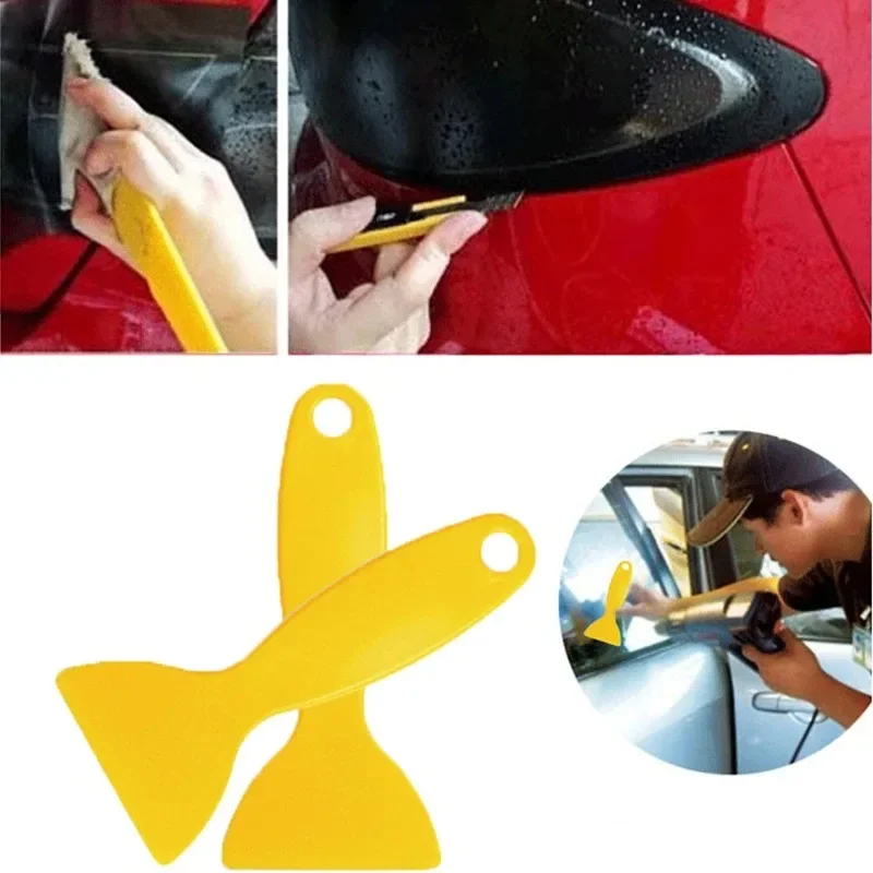 10pcs Mini Car Film Wrap Scraper Tools Yellow Hard Sticker Smoothing Triangle Squeegee Car Window Vinyl Wrap Film Tools