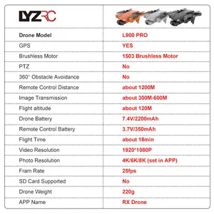 lyzrc l900 pro gpsドローン4kプロフェッショナルHDデュアルカメラ5g wifiブラシレスモーターfpvクアッドコプター折りたたみ式空中写真ドローン 水ドローンでの10の最高の販売-4
