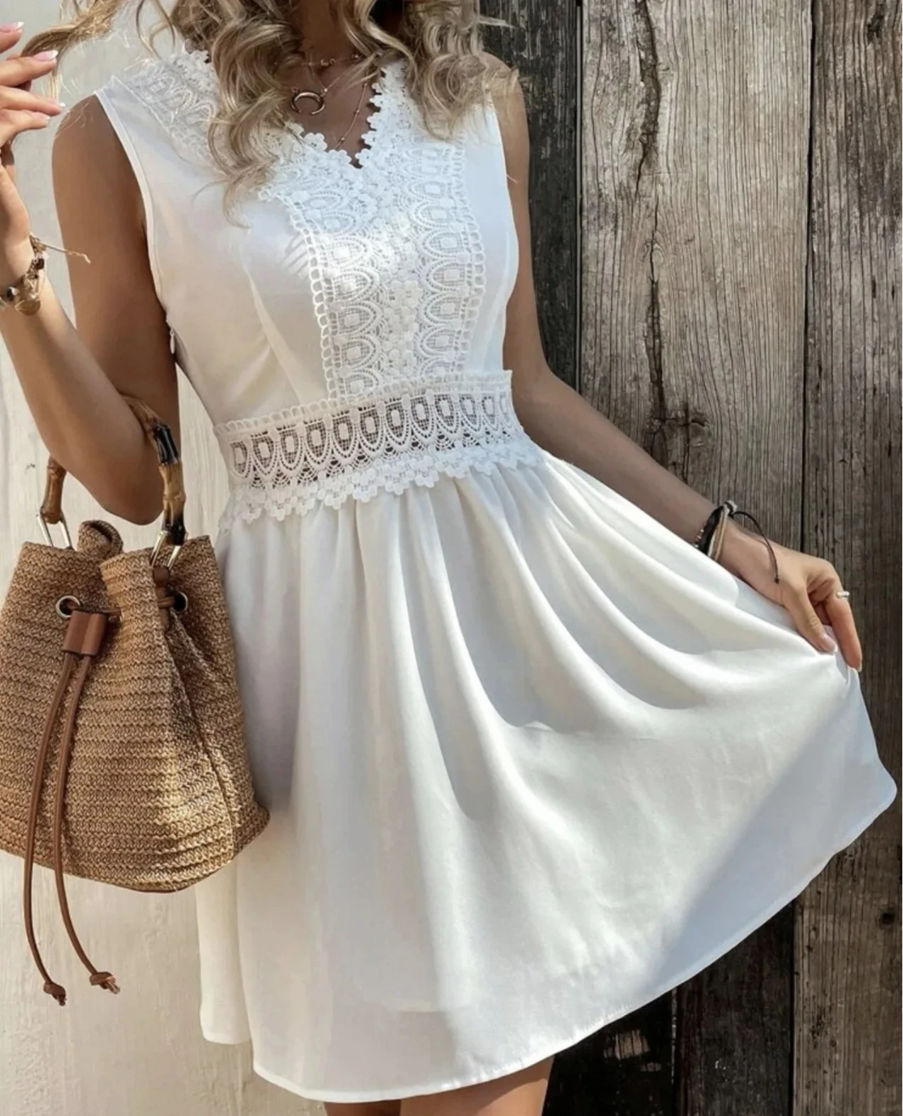 

White Lace Dress Women Camisole Mini Dresses Beach Holiday Party Club High Waist Loose Maxi Vestidos Sundress Y2k Streetwear