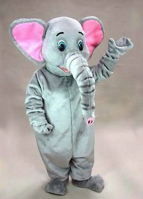 Cute Cartoon Elephant Mascot Traje para adultos, espuma elefante, luxuoso vestido de Natal, Halloween, venda quente, novo