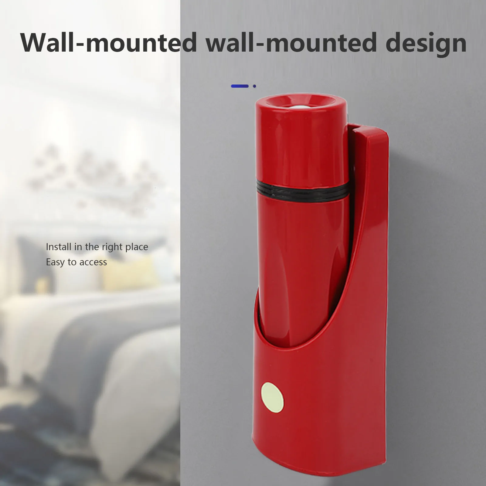 

【New】LED Flashlight Wall Mounted High Brightness Battery Powered Small Emergency Flashlight for Hotel Home