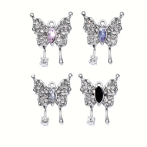 5pcs New Butterfly Charms Fashion Dark Style Animal Beautiful Pendants For Making Handmade DIY Jewelry Accessories Necklace