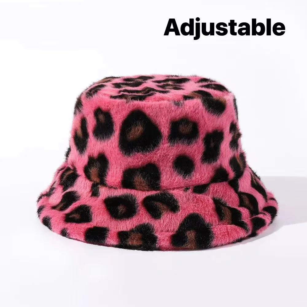 Leopard or Cow Faux Fur Bucket Hat 5