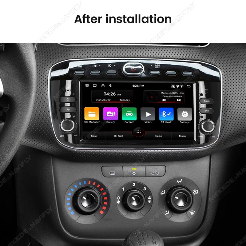 MEKEDE Android 13 Car Radio Multimedia Player for Fiat Linea Punto EVO 2012 - 2015 2+32GB Wireless Car-Play+Auto GPS Navigation