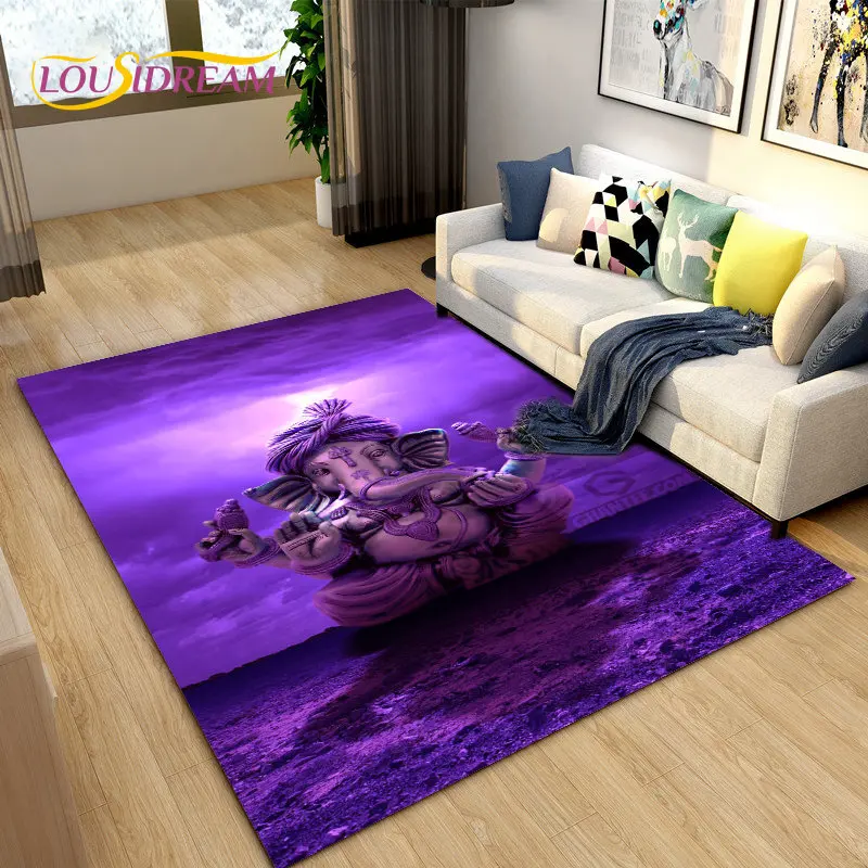 Elephant Ganesha Series  Area Rug Large,Carpet Rug for Living Room Bedroom Sofa Doormat Decoration,kids Play Non-slip Floor Mat