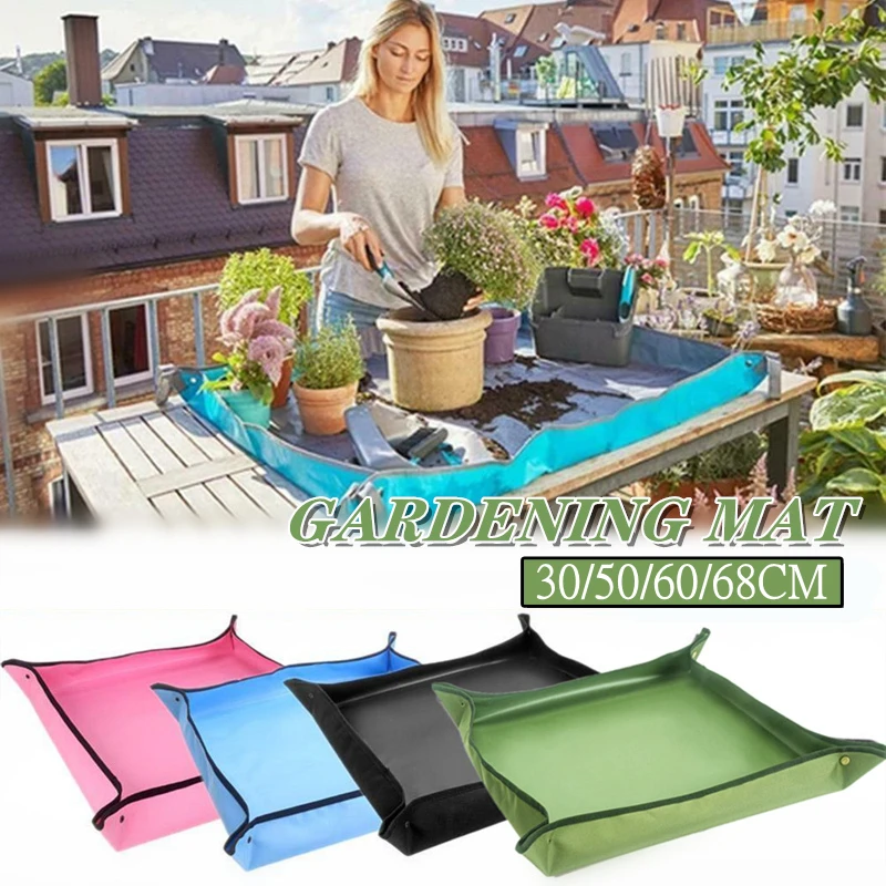 30-68CM Planting Mat PVC Gardening Potting Mat Foldable Gardening Pad Waterproof Plant Transplanting Mat Garden Flower Pot Mats