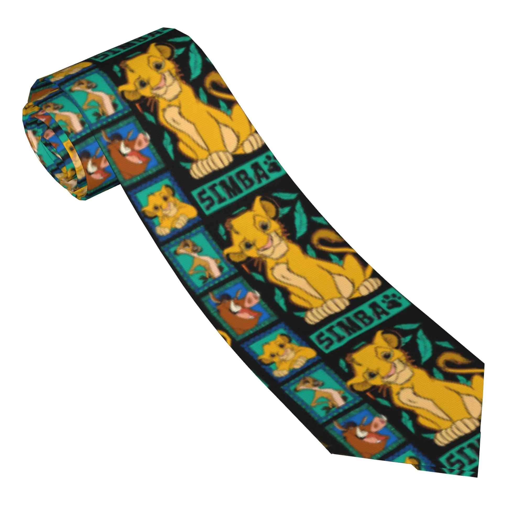 Neckties LionKings Simba Friends Men Silk Polyester 8 cm Narrow Neck Ties  for Mens Accessories Cravat Wedding Accessories Gift