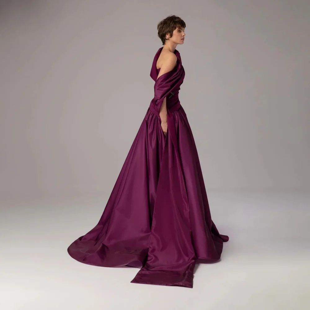 Robe de soirée personnalisée à col bateau, magnifique, sans manches, à volants, pour occasions formelles, Robe de soirée