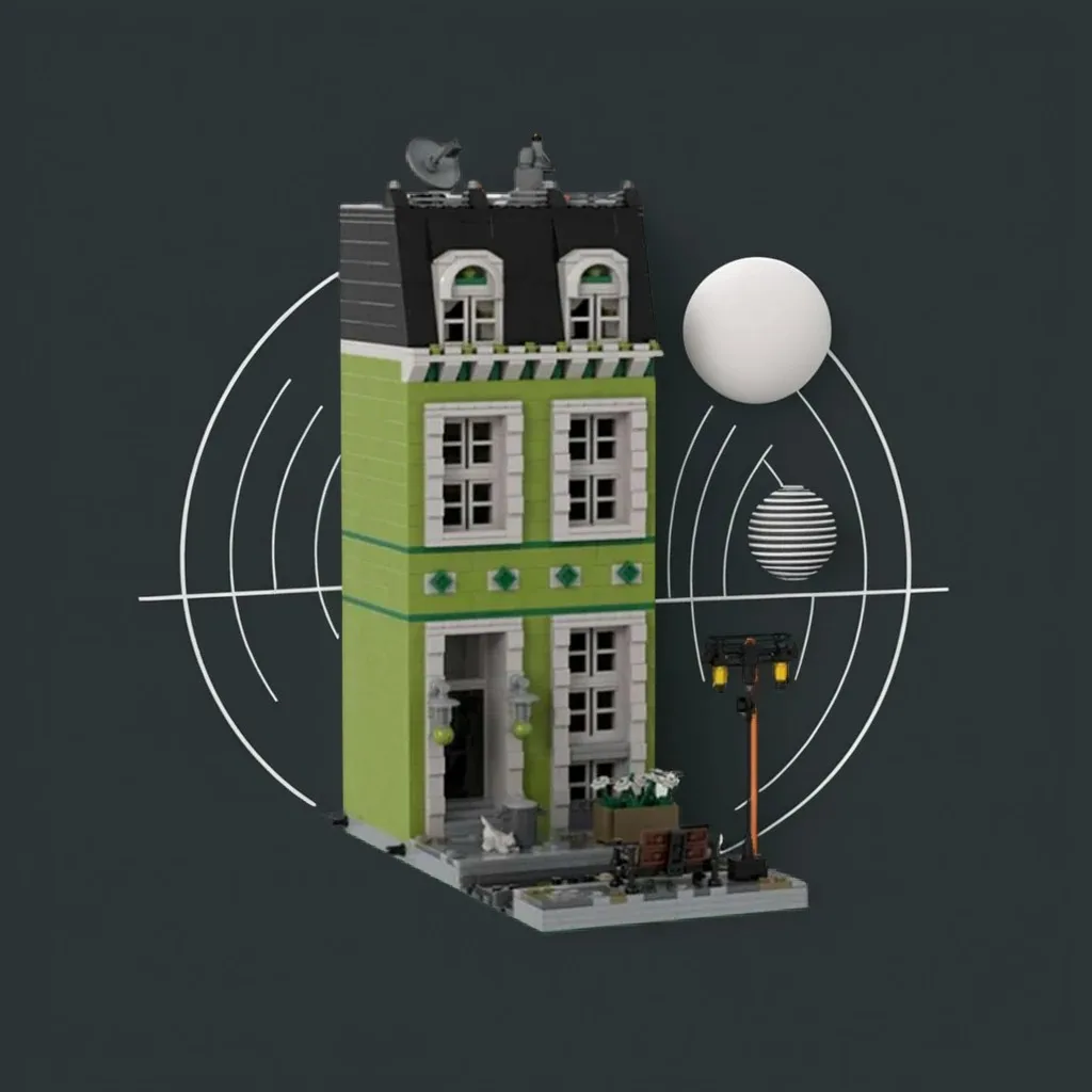 

938 шт. модульный лайм MOC модульное лаймовое здание образование здание DIY блоки игрушки на день рождения подарок