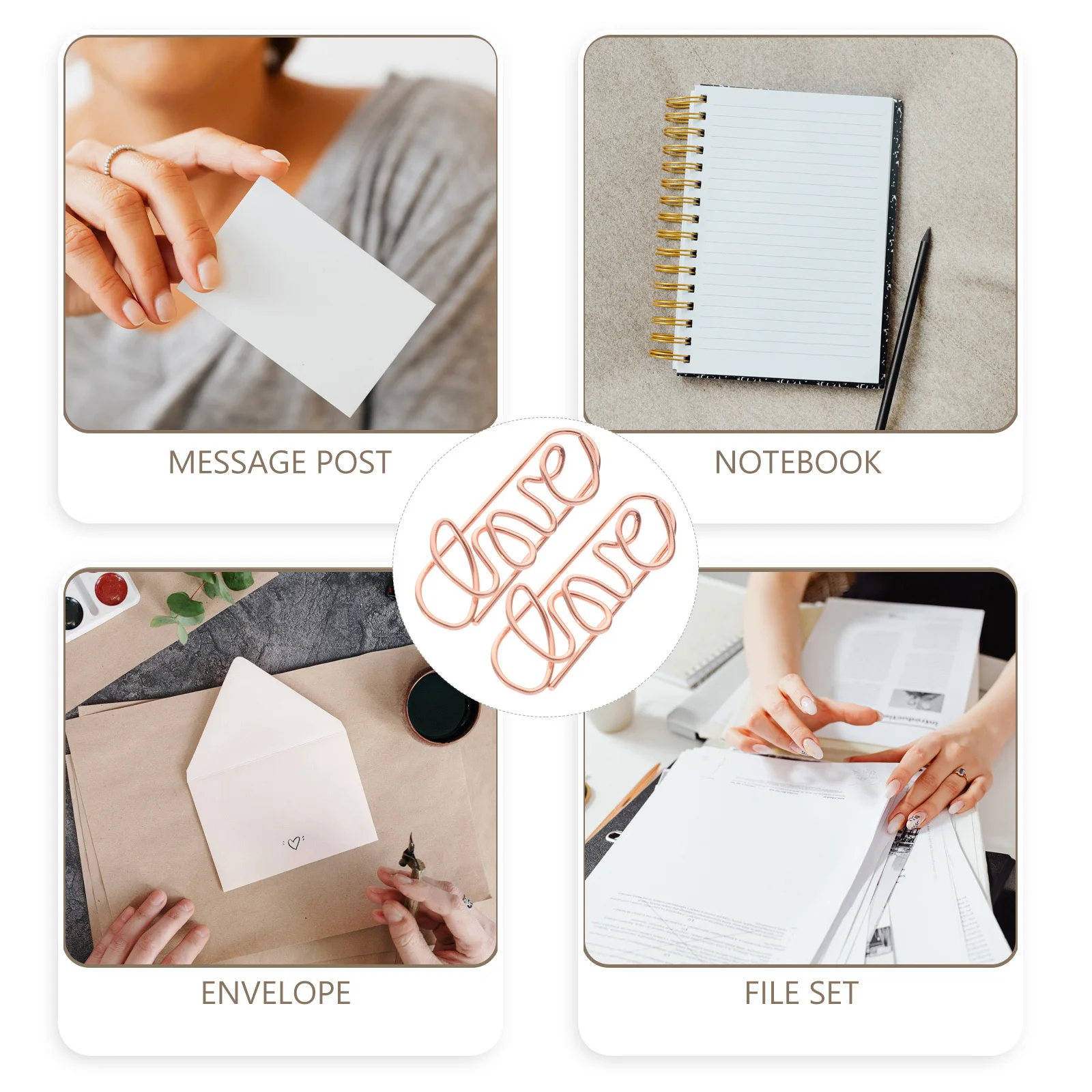 50pcs Metal Paper Clips Mini Document Clips For Office Home Multi-Function File Fixing Small Office Supplies Shaped Paperclips