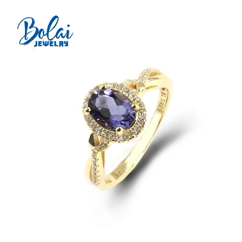 

Простой дизайн, кольцо из стерлингового серебра 925 пробы, натуральный лолита, настоящий драгоценный камень, изысканные украшения для женских подарков на годовщину и вечеринок