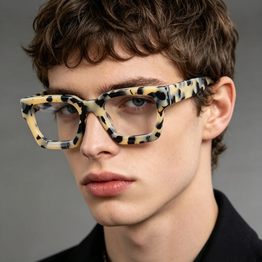 

BETSION Handmade Thick Acetate Reading Glasses Men Women Presbyopia Retro Luxury Oversized Square 52mm Prescription Streetwear