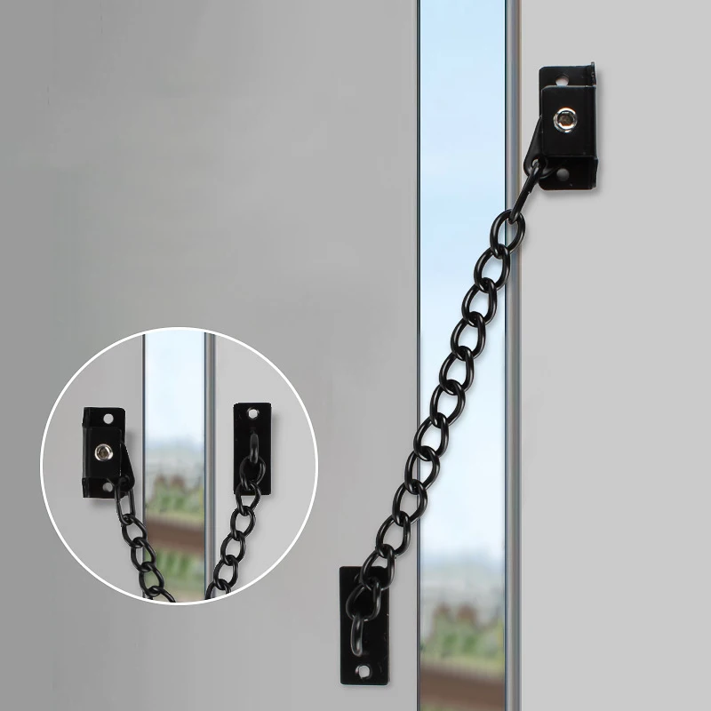 Detachable Door Chain Limiter Stainless Steel Window Lock Buckle Child Safety Anti-theft Lock Multi-Function No Punch/Punch Lock