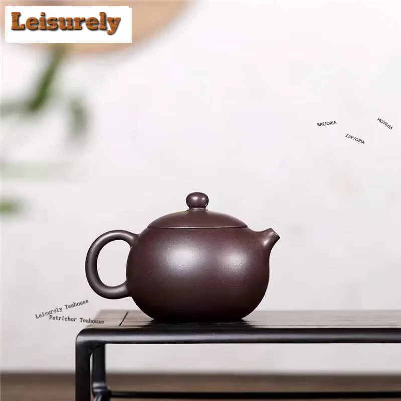 220ml Vintage Yixing Purple Clay Teapots Famous Master Handmade Xishi Pot Raw Ore Mud Tea Brewing Kettle Zisha Set Tea Ceremony