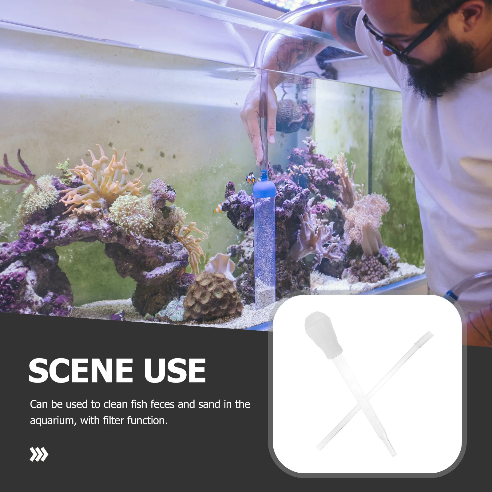 

1Set Aquarium Sand Cleaner Reusable Water Cleaning Tube Easy to Operate Practical Fish Tank Accessory Fast Work