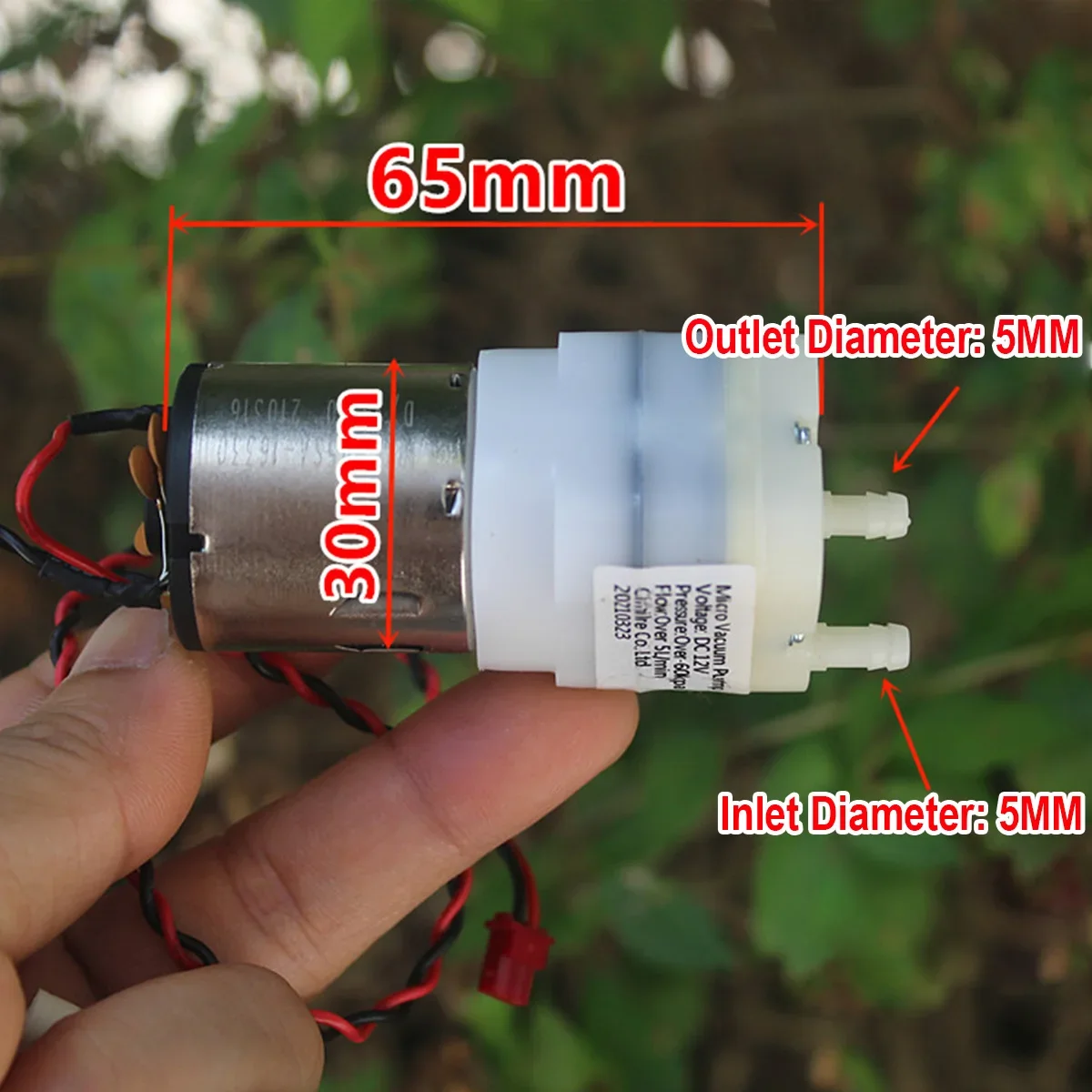 Micro Air Pump DC 7.4V-12V Big Air Volume 5L/min 120KPA 520 Motor Carbon Brush Vacuum Pump -65Kpa Silent Fish Tank Oxygen Pump