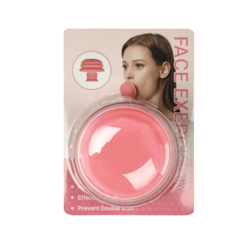 Pink Jaw Face Neck Toning Exerciser Face Lift Skin Firming V Shape Cute Portable Smooth Wrinkle Mouth Exercise Face Trainer Tool