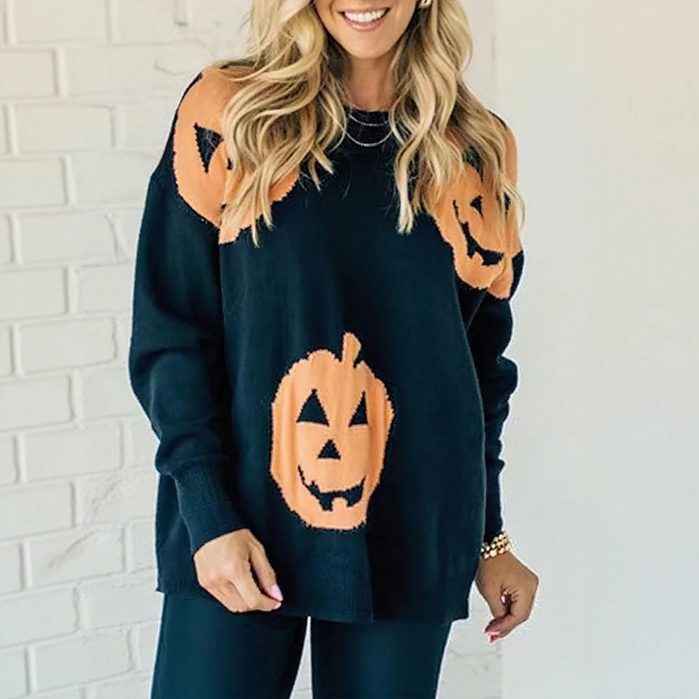 

Business Commute Style Women's Long Sleeve round Neck Sweater Fitted Design Straight Tube Sleeves No Decoration Required