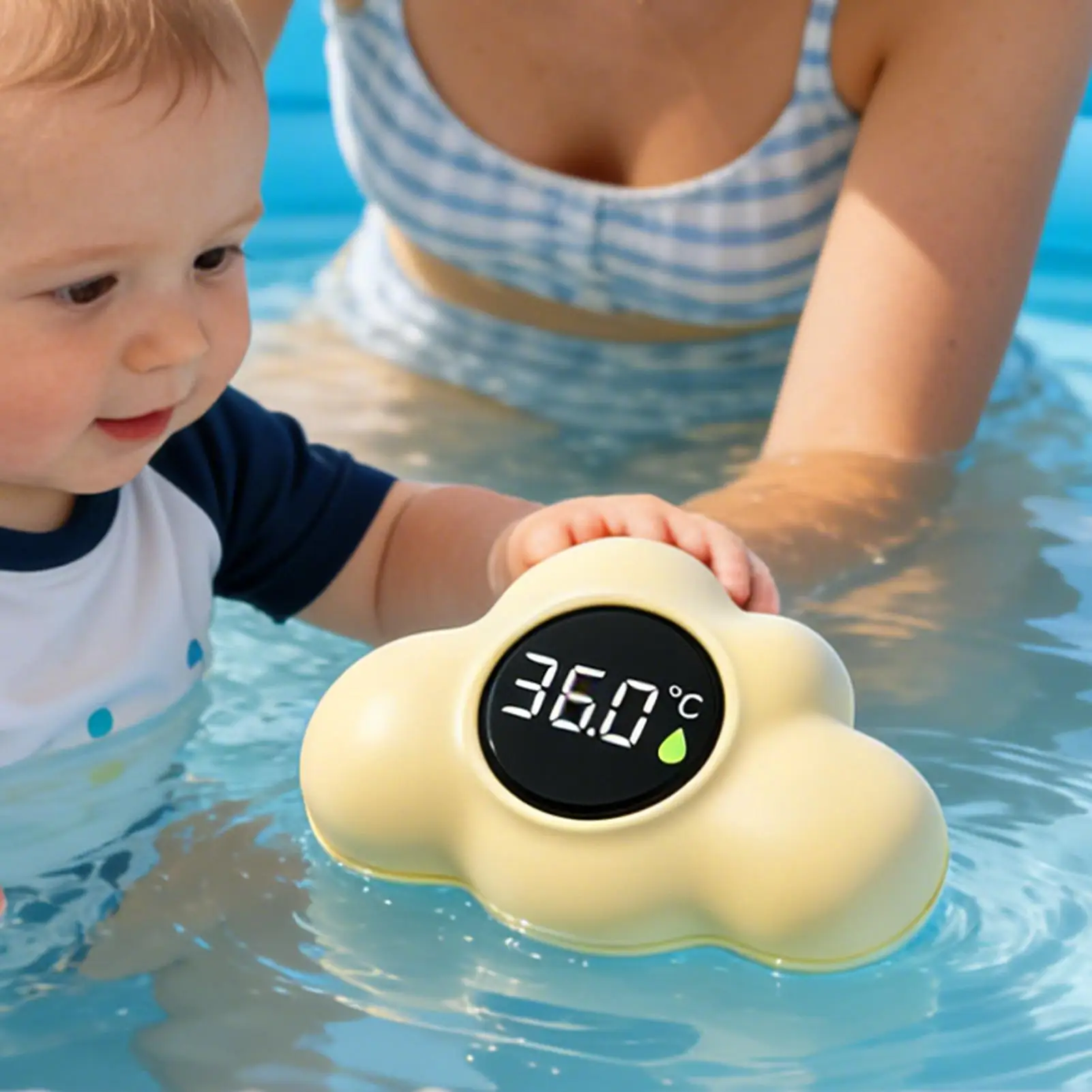 

Водонепроницаемый плавающий датчик температуры для ванны в форме облака с LED-дисплеем для детской ванной комнаты, душа, спа-бассейна