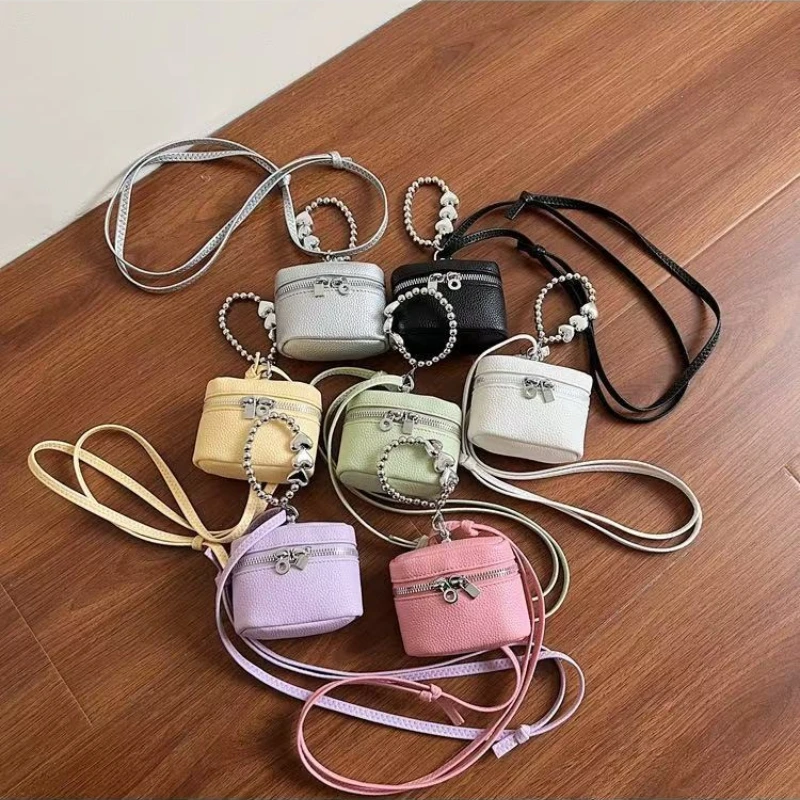 2026 NEW Ins Fashion Luxury Cute Love Fashion Joker Candy-colored Shoulder Portable Red Headphone Case Wrist Strap Mini Bag