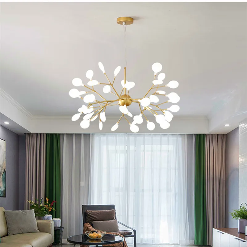 Modern Firefly LED Chandelier For Living Room Bedroom Kitchen Pendant Lamp Decorative Gold Firefly Design Ceiling Hanging Lights