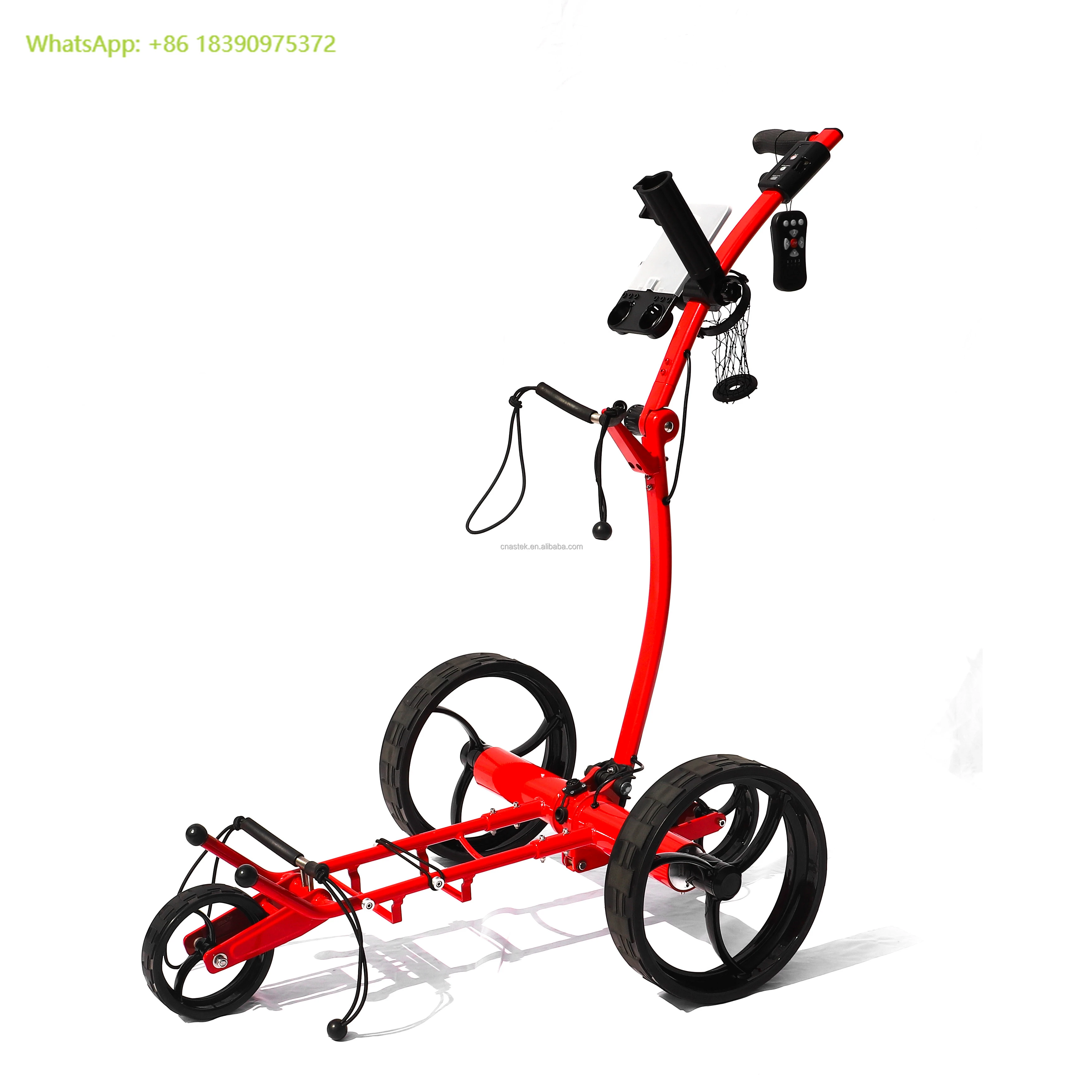 

Hot Selling Golf Trolley 3 Wheels Aluminum Folding Lithium Battery Electric Drive Remote Control Golf Trolley With USB Port