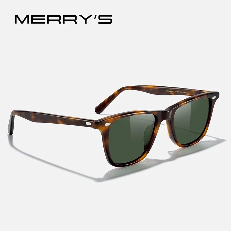 MERRYS DESIGN Retro Männer Acetat Polarisierte Sonnenbrille Frauen Vintage Quadrat Luxus Trend Sonnenbrille UV400 Schutz S8549
