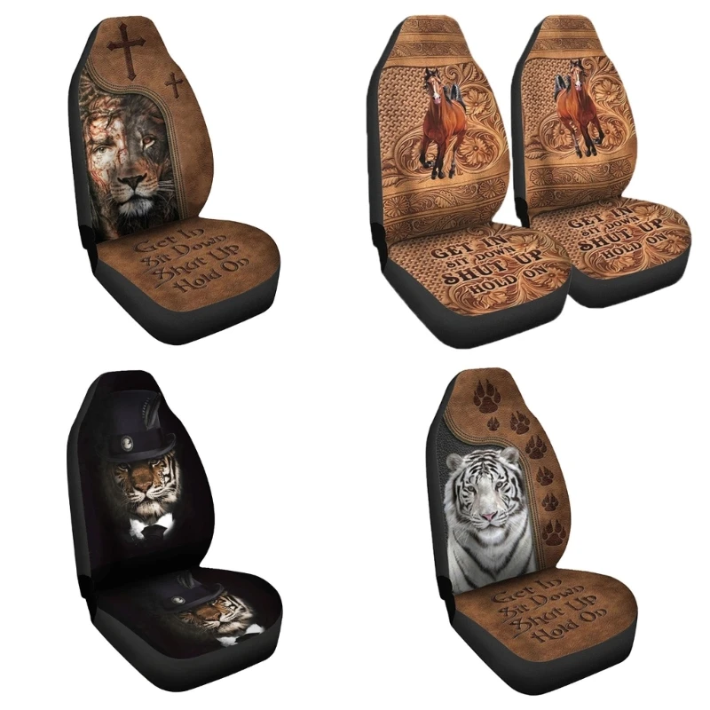 

Car for Seat Cover Cool Lion + for Cross Print Car Protective Cover I Drop shipping