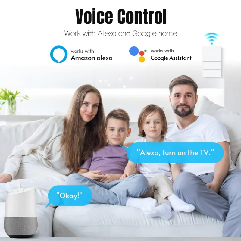 Milfra Smart Switch Zigbee WIFI Light Switch 1/2/3/4/6 Gang Voice Control Work With Alexa Google Home Tuya Control With Neutral