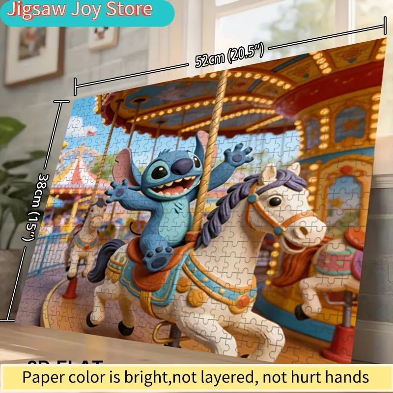 Impression de décoration d'intérieur Disney Stitch et Mickey |   Puzzle, idéal pour les adultes, casse-tête, parfait pour Noël et les vacances