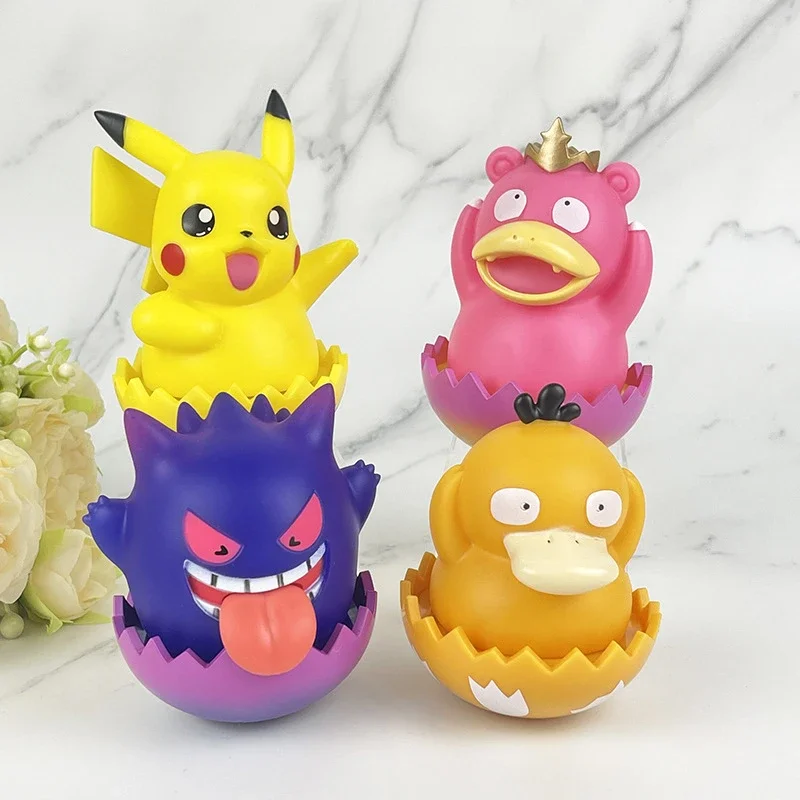 

New Pokemon Pikachu Gengar Psyduck Kawaii Cartoon Tumbler Cute Figures Toys Doll Decoraion Collectible Toys Kids Birthday Gifts