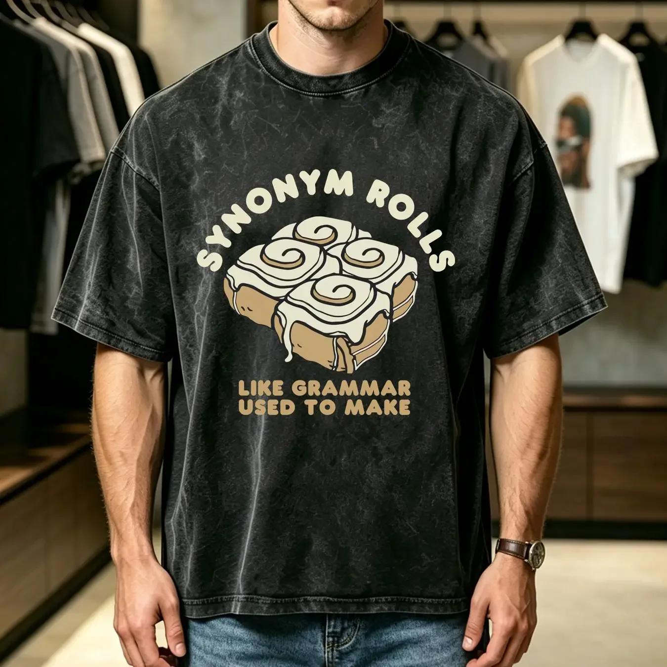 washed T Shirt Black Synonym rolls Bookworm Grammar Vocabulary English Teacher Literature for Teachers vintage Washed