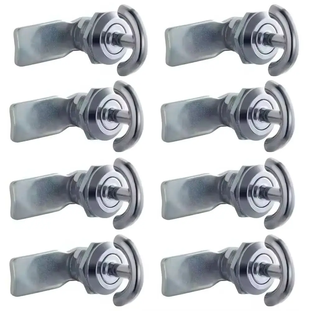 8PCS Zinc Alloy Industrial Cam Locks Distribution Box Chassis Handle Lock Control Electric Cabinet Door Locks Turn Tongue Lock