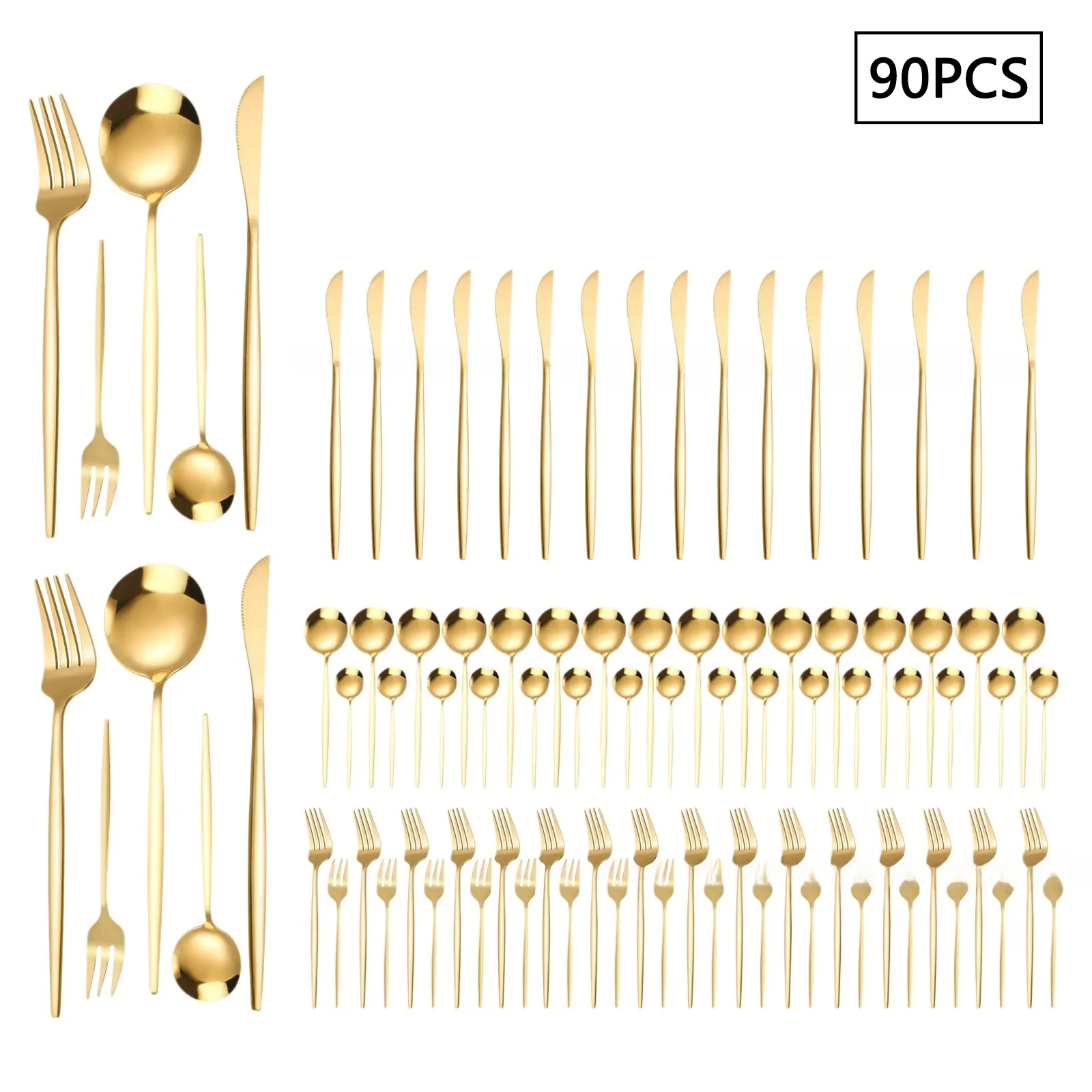 

5/30/90 шт. набор столовых приборов из нержавеющей стали, столовые приборы в португальском стиле для нескольких человек, можно мыть в посудомоечной машине, столовые приборы для всей семьи и отеля