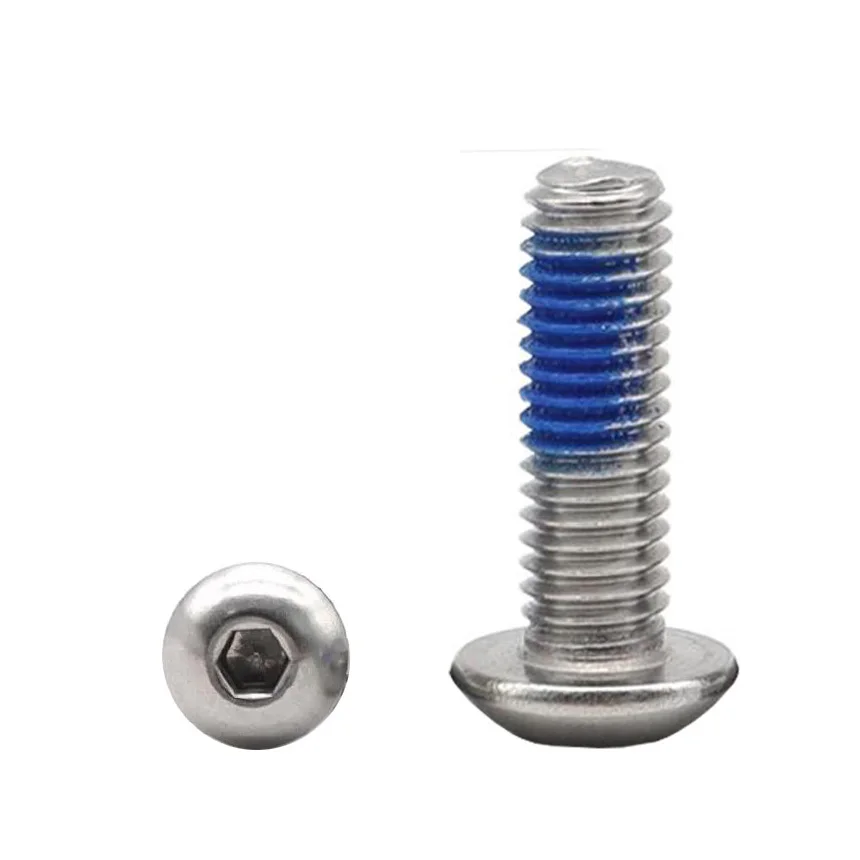 

M2/M3/M4/M5/M6 304 Stainless Steel Inner Hex Hexagonal Socket Round Allen Head Anti-Loose Anti-Skid Dispensing Glued Screw Bolt