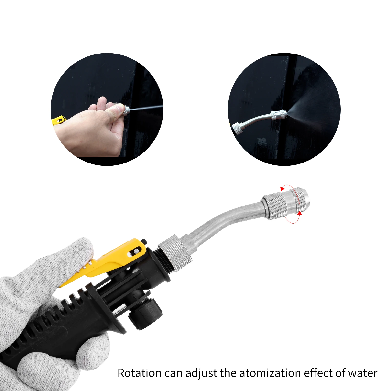 Autowasch-Sprühpistole mit 6M Elastischem Federschlauch, Verstellbare Wasserdüse, Ersatz-Wasserpistole, Auto-PPF-Sprüher, Reinigungswerkzeuge – Detail 3
