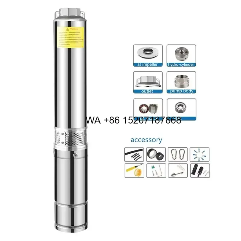 Wmwmnu 750W DC 48V Submersible Solar Pump Deep Well Water Pump for Irrigation Agriculture