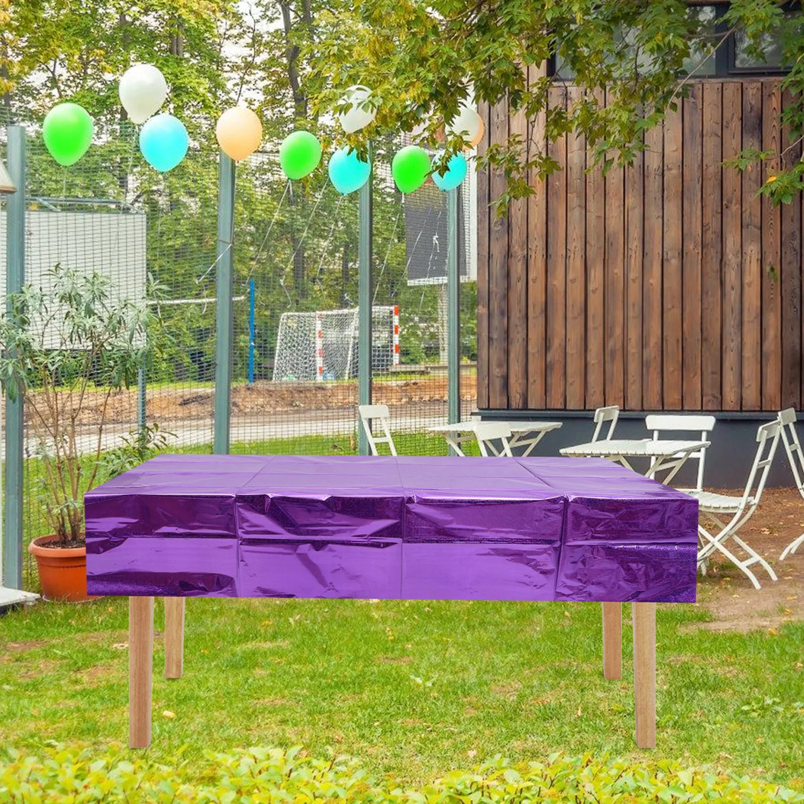 

4pcs Rectangle Laser Tablecloth Sturdy Pe Material Disco Sparkle Party Supplies Large Size Decorative Tablecloths For Birthday