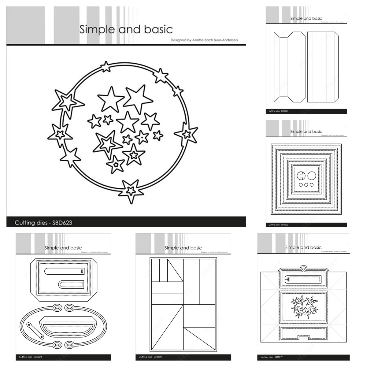 

A6 Graphic Parts Add-On Quare Frames Window Envelope Card Ring with Stars Metal cutting Dies DIY Scrapbook Diary Handmade Mold