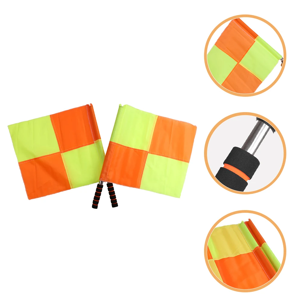 

2 Pcs Football Flags for Referees Hand Signal Portable Commanding Sport
