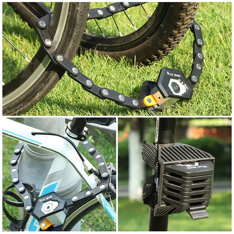 Bike Lock Anti-theft Key Lock Mountain Bike Electric Bike Chain Lock Motorcycle Battery Car Folding Lock Bicycle Gear