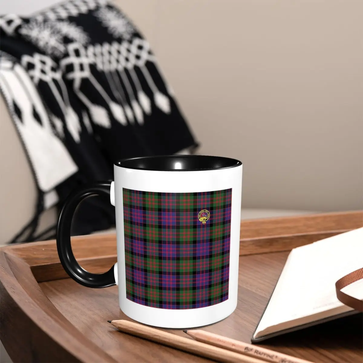 The McDonald And MacDonald Clan Tartan With Badge By Faelee Mug  Ceramic Coffee Cups Tea Mugs Milk Cup Drinkware Gift for Friend